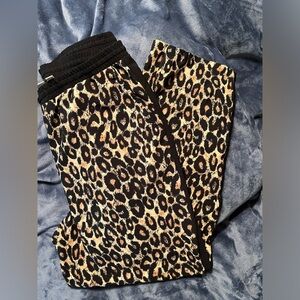 Animal print drawstring pants